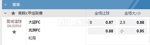 韩职联 07/21 18:00  大邱FC  -  光州FC