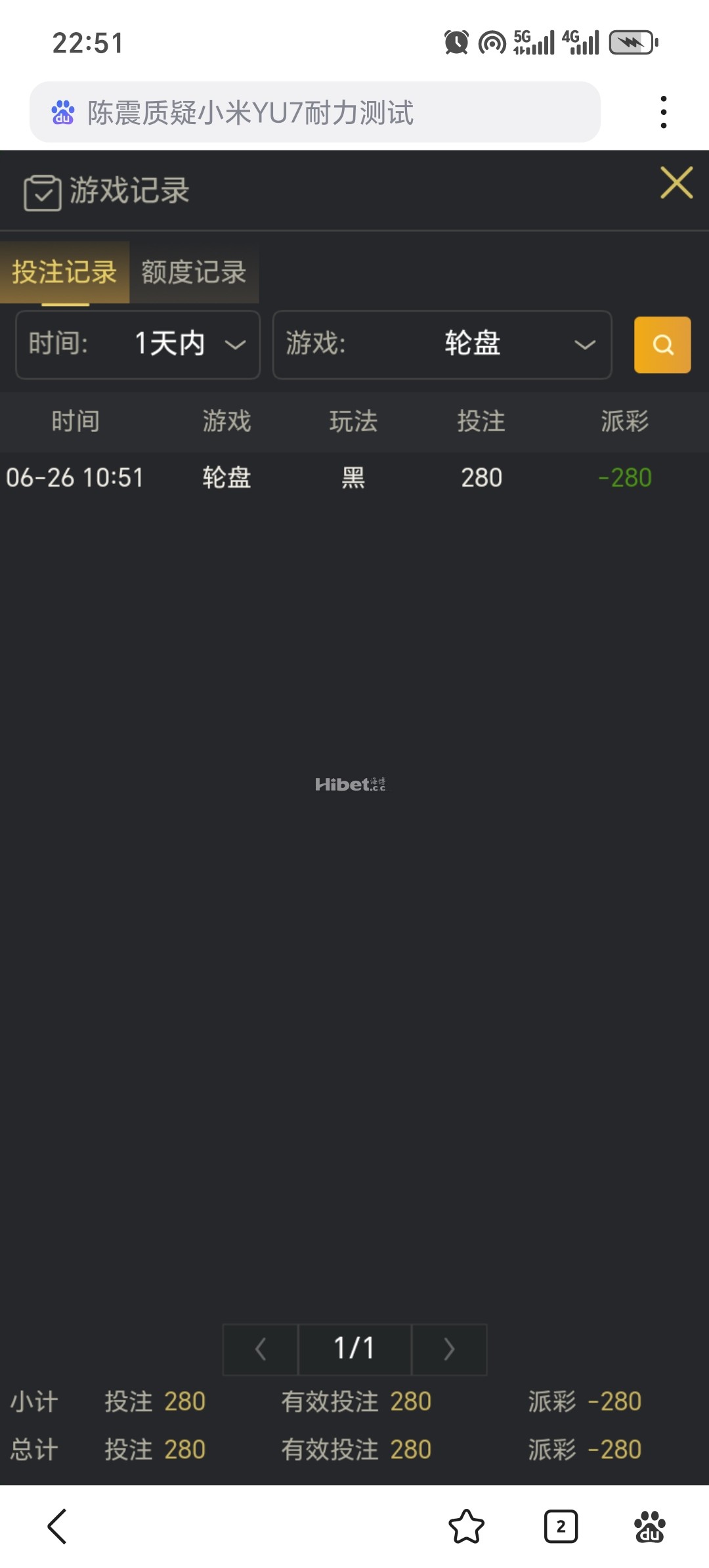 轮盘不行的挂掉了