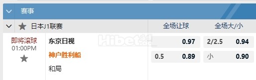 日联 11/10 13:00  东京绿茵  -  神户胜利船