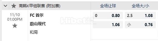 韩职联 11/10 13:00  FC首尔  -  蔚山HD