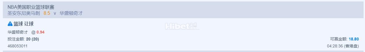 NBA来一手奇才的盘口了啊