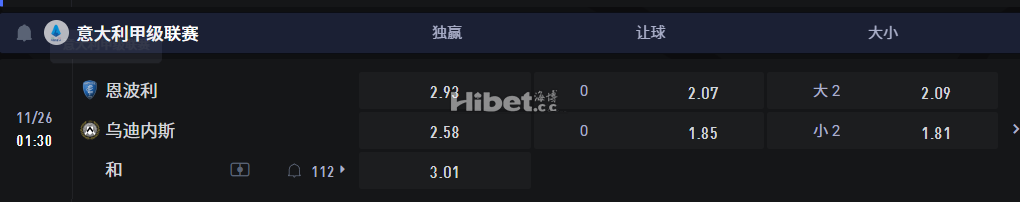 意大利甲级联赛26 03:45 威尼斯VS 莱切