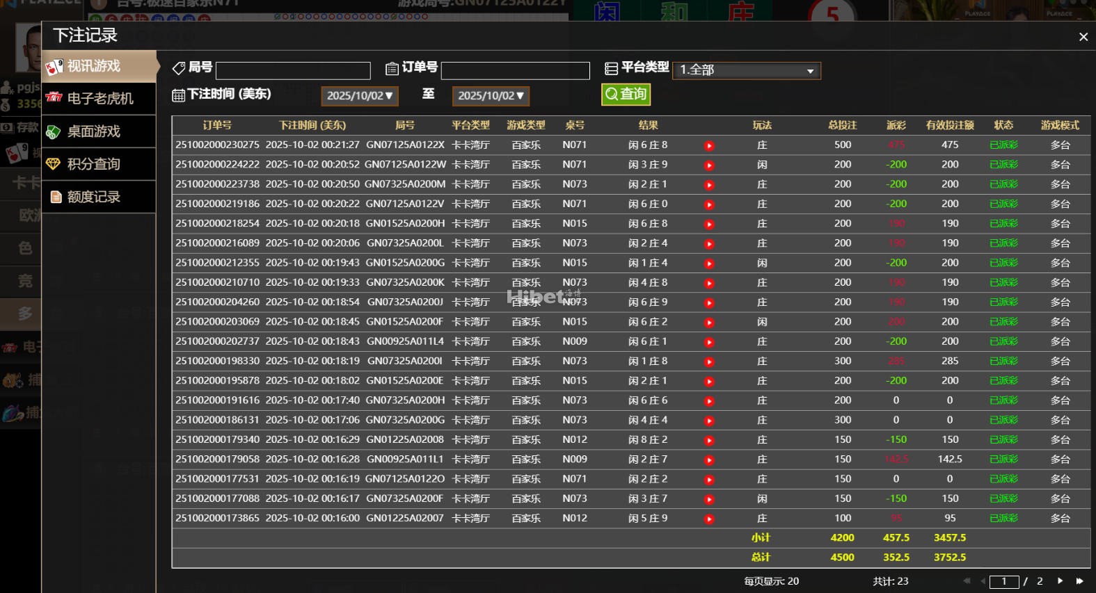 娱乐城投入3003元玩PA百家乐盈利352元