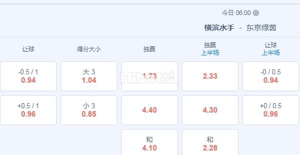 日职联 18：00 横滨水手VS东京绿茵